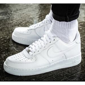 NIKE Air Force 1 Low '07 White Sneakers 6Y Leather 315122-111 Basketball Shoes